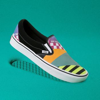 Vans Mash Up ComfyCush - Miesten Slip-on kengät - Harmaat Monivärinen/Mustat/Valkoinen